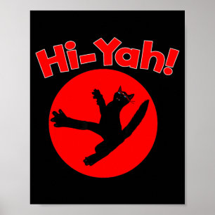 Poster Gato Ninja Karate Kiai Artes Marcia