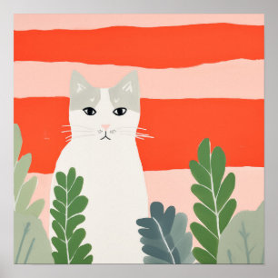 Poster Gato no Jardim