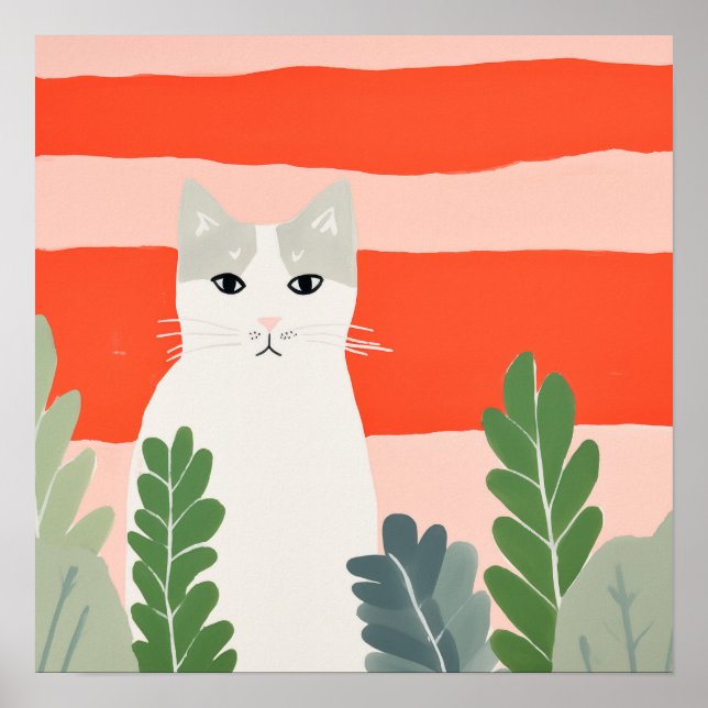 Poster Gato no Jardim (Frente)