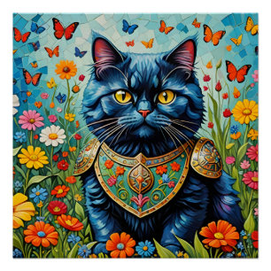 Póster Gato no Jardim das Delícias Terrenas 3