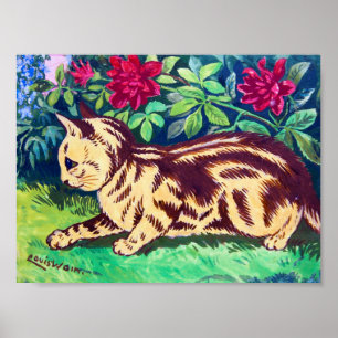 Poster Gato no Jardim das Flores, Louis Wain