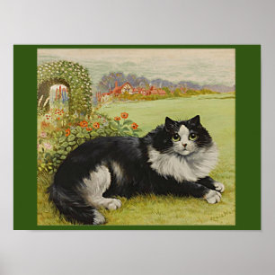 Poster Gato no Jardim pelo Cartão Louis Wain