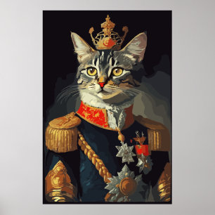 Poster Gato no retrato uniforme real