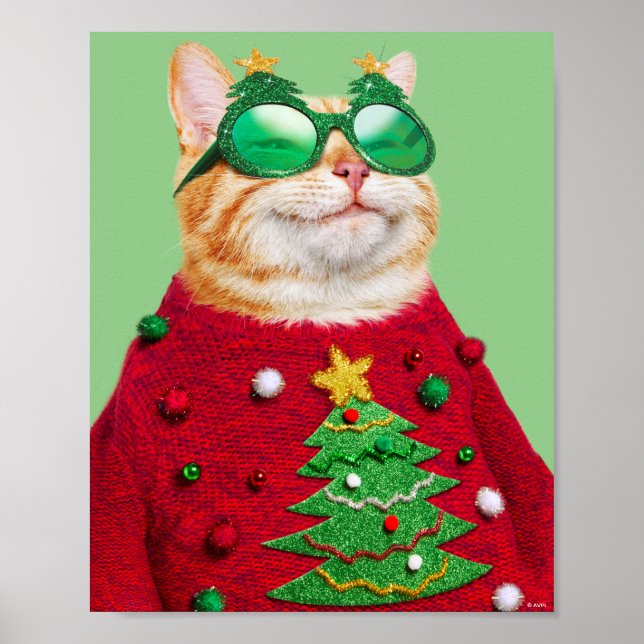 Poster Gato no Suéter de Natal Feio (Frente)