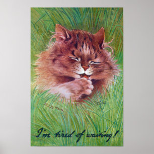 Poster Gato nos Arbustos, Louis Wain