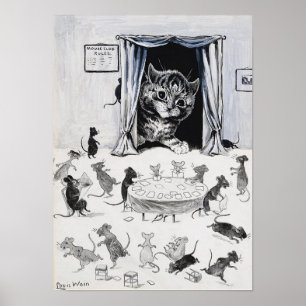 Poster Gato olhando para o País dos Ratos, Louis Wain