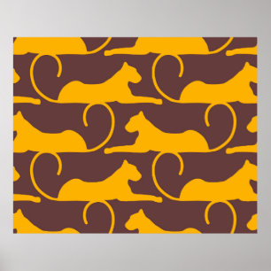Poster Gato-Pantera-Pantera-Leopardo-abstrato