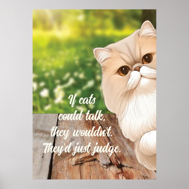 Poster Gato Persa Fofo Espia em Volta (Frente)
