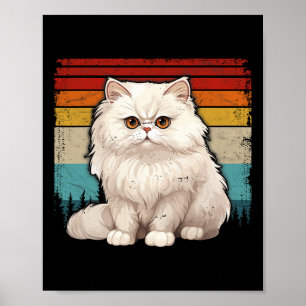 Poster Gato Persa Vintage Estilo Retrotraído Legal Pe