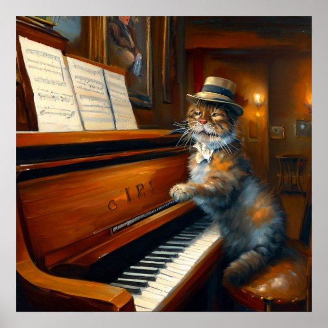 Poster Gato Piano (Frente)