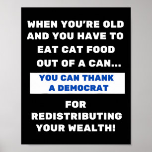 Poster Gato político engraçado pró-republicano anti-democ