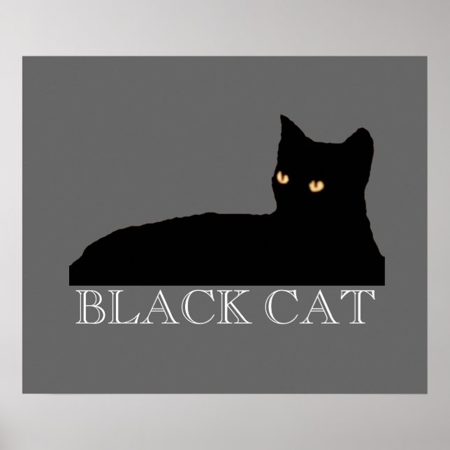 Póster gato por parede, desenho (Frente)
