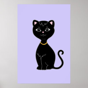 Poster Gato Preto Cinto Cinto na Luz