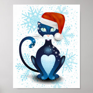 Poster Gato Preto com Cabra Papai noel