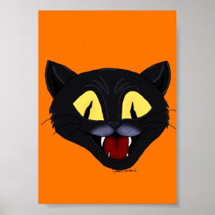 Poster Gato Preto de Halloween