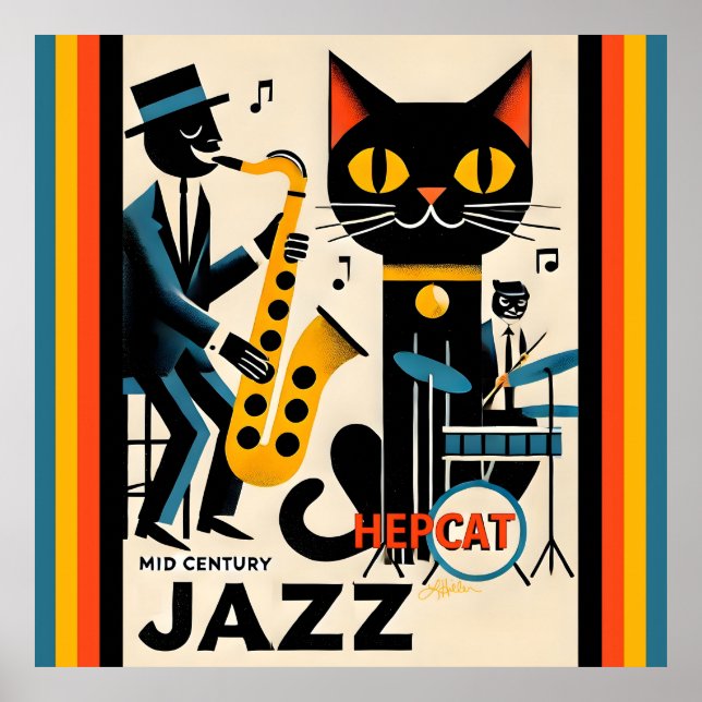 Poster Gato Preto do Gato Preto da Idade do Jazz do meio  (Frente)