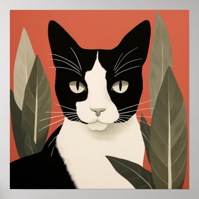 Poster Gato Preto e Branco (Frente)