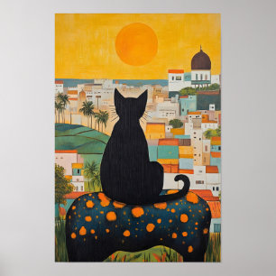 Poster Gato Preto e Cidade Bonita