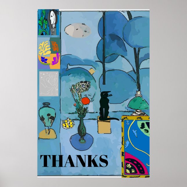 Poster Gato Preto e Flores na Sala Azul, adicionar texto (Frente)