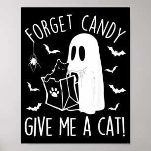 Poster Gato Preto Engraçado Esquece Doce Para Dadores De