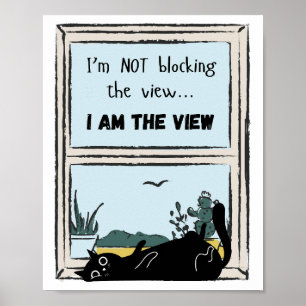 Poster Gato Preto Engraçado, eu sou a vista