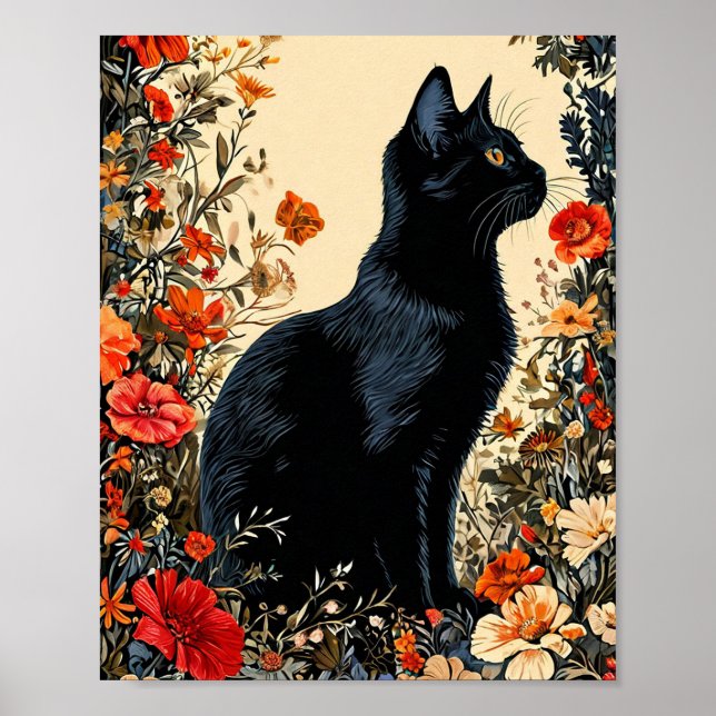 Poster Gato Preto Fofo (Frente)