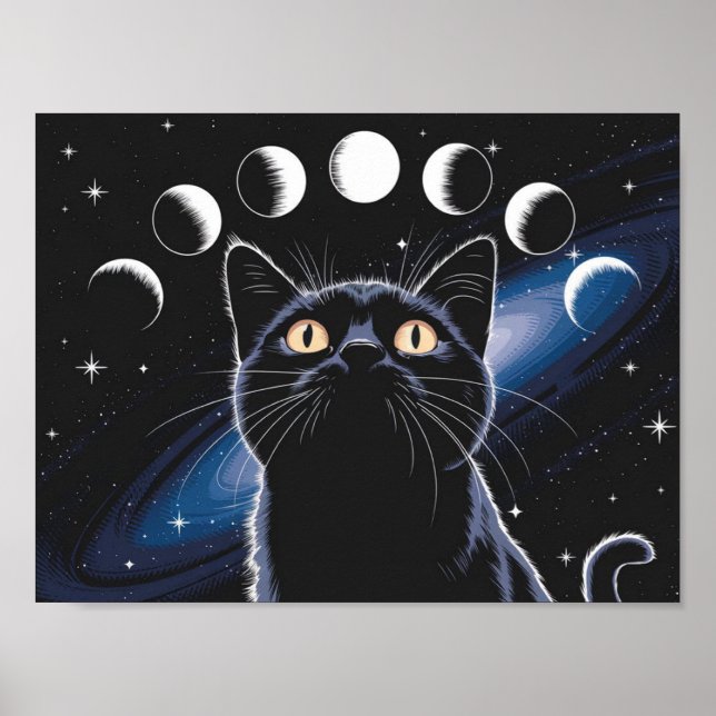 Poster Gato Preto gótico, Presente Gótico, Gato Preto da  (Frente)