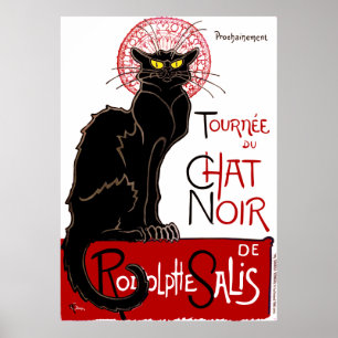 Póster Gato preto Le Conversa Noir do vintage