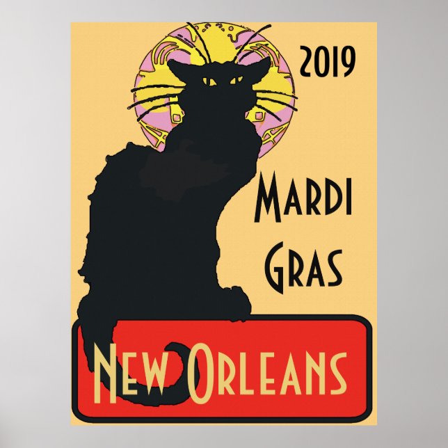 Poster Gato Preto, Mardi Gras, editar texto (Frente)