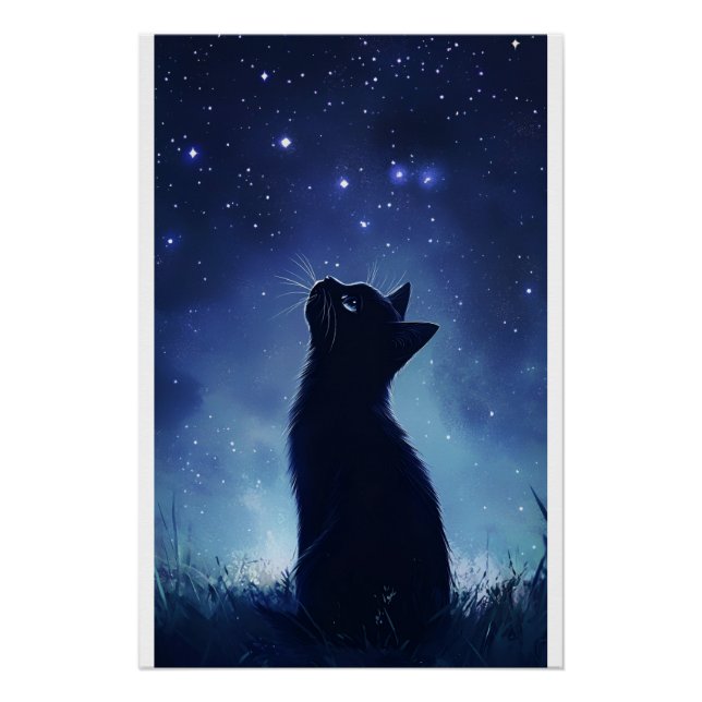 Póster Gato Preto no Prado Mágico de Starlit (Frente)