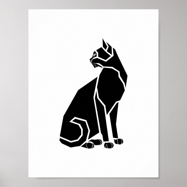 Poster Gato Preto Olhando para Trás (Frente)