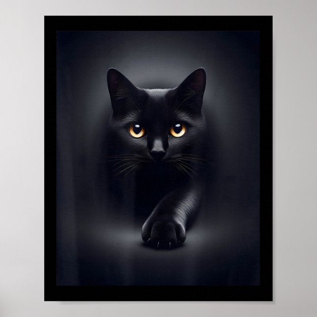 Poster Gato Preto Olhos Amarelos  (Frente)