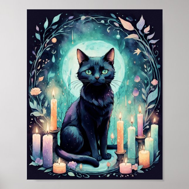 Poster Gato Preto Por Luz De Vela (Frente)