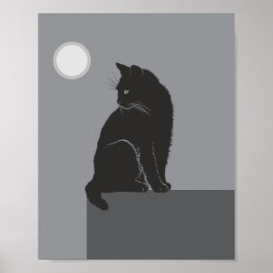 Poster gato preto sentado na mesa