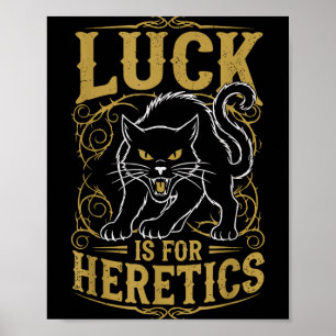 Poster Gato preto sorte é para bruxa herege
