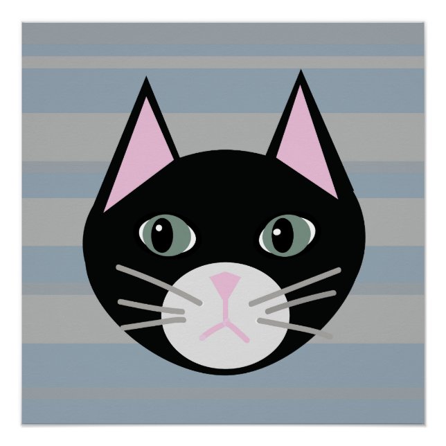 Póster Gato Preto, Stripes (Frente)