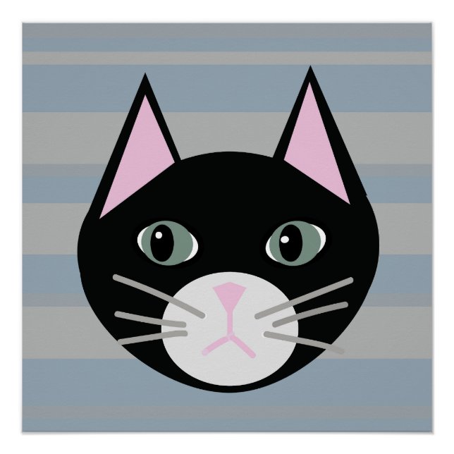 Póster Gato Preto, Stripes (Frente)