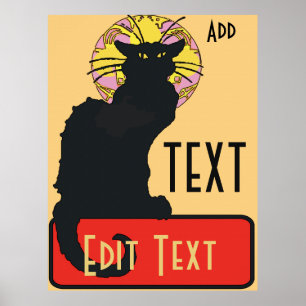 Poster Gato Preto, Vazio, editar texto