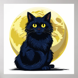 Poster Gato preto zangado