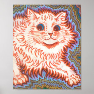 Poster Gato Psicodélico Vintage De Louis Wain