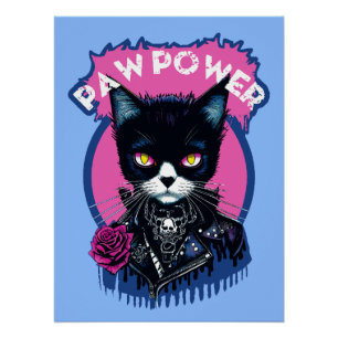 Póster Gato Punk de Energia da Pata