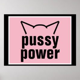 Poster Gato Pussy Gato Orelha Resistência Rosa Mulheres 2