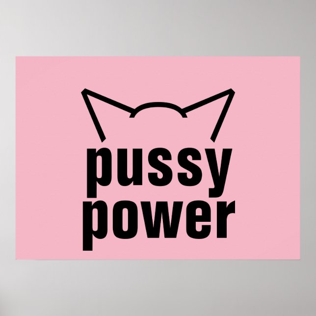 Póster Gato Pussy Gato Osa Resistência Rosa Mulheres (Frente)