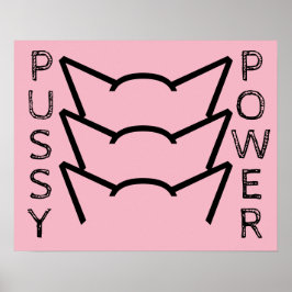 Poster Gato Pussy Gato voa resistência rosa mulheres prot