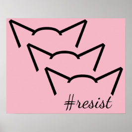 Poster Gato Pussy Gato voa resistência rosa mulheres prot