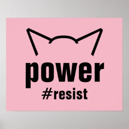 Poster Gato Pussy Gato voa resistência rosa mulheres prot