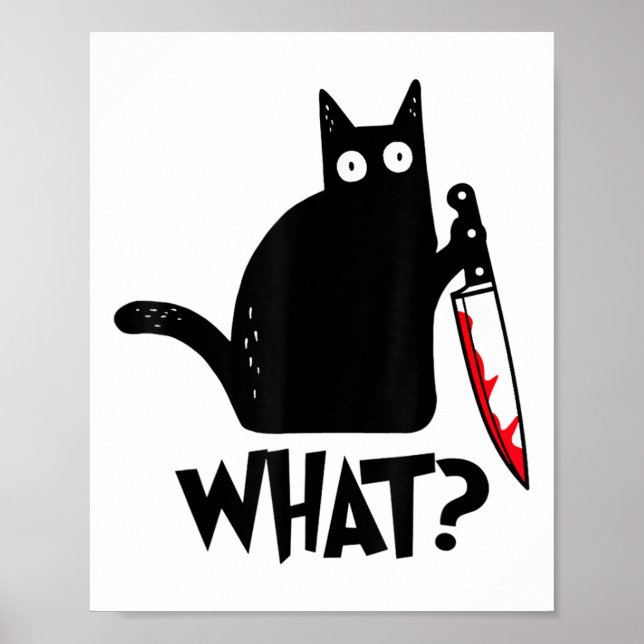 Poster Gato Que Gato Negro Engraçado, Gato Assassino Com  (Frente)
