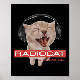 Poster Gato Radio The Bends Gato de Música Engraçada Meme