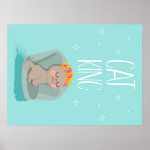 Poster Gato Rei Bonito, Presente De Gatinho Bonito, Prese