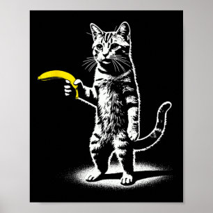 Poster Gato Retroativo Com Banana Memes Mulheres Novidade